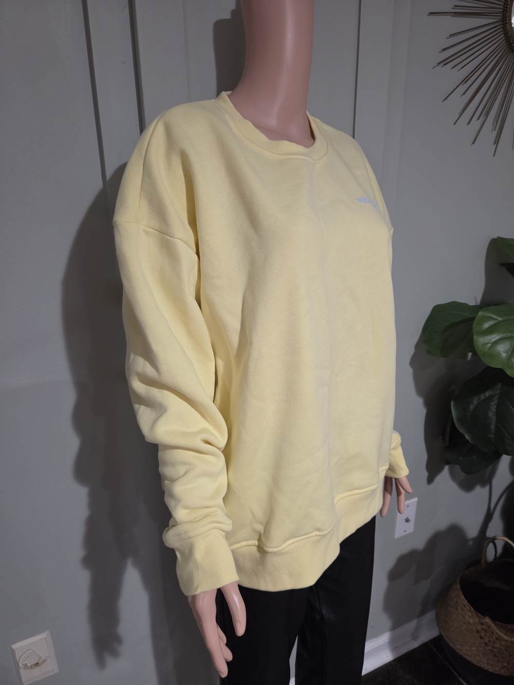 Wilo The Label Wellness Oversized Crewneck Sweatshirt Yellow Blue L - Picture 8 of 16
